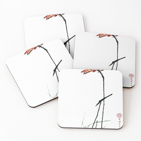 Item preview, Chinese Art Print - Single Lotus Stems Water Lilies designed and sold by Kallandra.