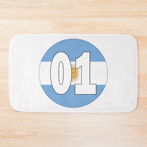 Item preview, Number 01 with Argentina flag on the background designed and sold by AllShirts21.