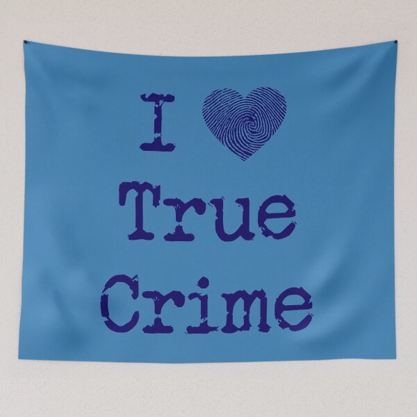 Item preview, I Love True Crime (Fingerprint heart) (blue) designed and sold by CrimeLab.