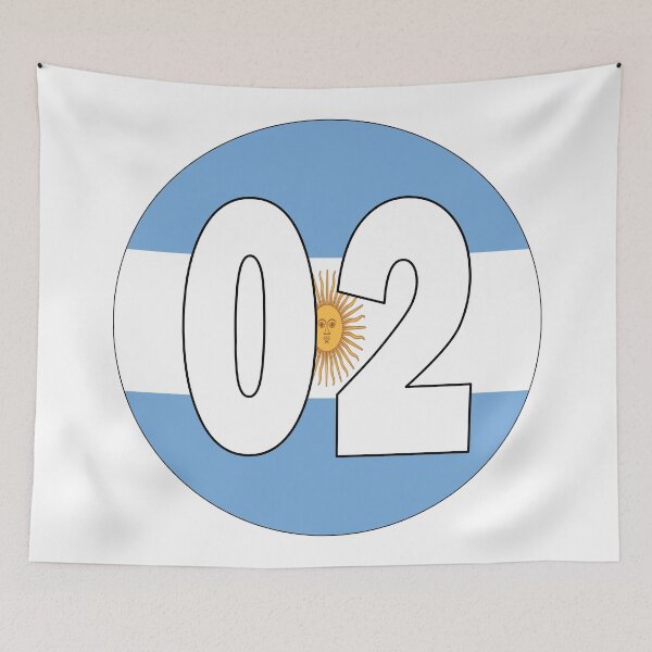Item preview, Number 02 with Argentina flag on the background designed and sold by AllShirts21.