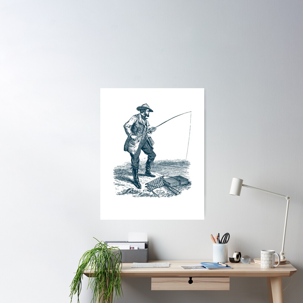 The Power of Fishing Poster or Canvas, Old Man and Little Boy Water  Reflection Mirrior Wall Art, Vintage Fishing Wall Decor, Fisherman Gift -   Denmark