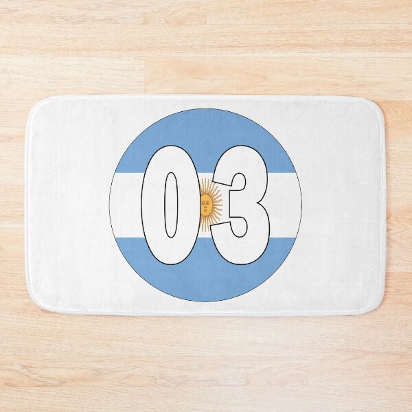 Item preview, Number 03 with Argentina flag on the background designed and sold by AllShirts21.