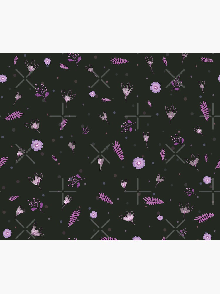 Purple Flowers and Leaves Pattern by chanzds