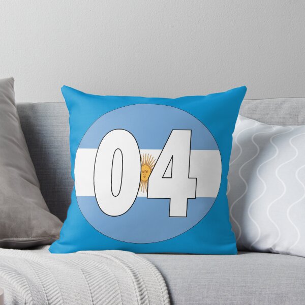 Item preview, Number 04 with Argentina flag on the background designed and sold by AllShirts21.