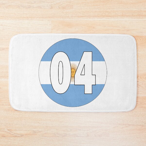 Item preview, Number 04 with Argentina flag on the background designed and sold by AllShirts21.