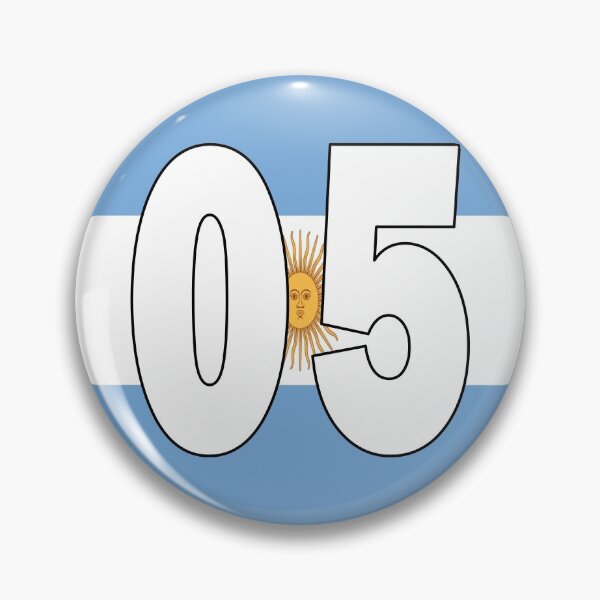 Item preview, Number 05 with Argentina flag on the background designed and sold by AllShirts21.