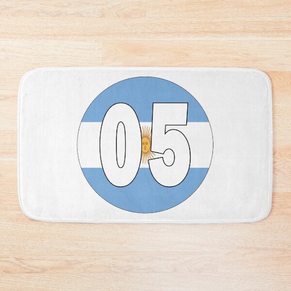Item preview, Number 05 with Argentina flag on the background designed and sold by AllShirts21.