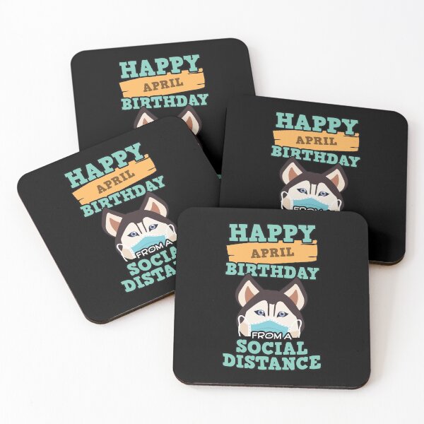 Item preview, Social Distancing Gift Happy April Birthday From A Siberian Husky Social Distance designed and sold by Orange Pieces.
