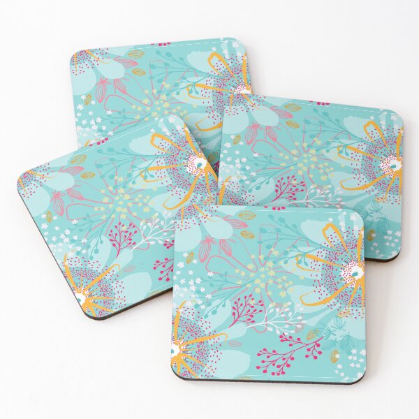 Item preview, Flowery turquoise designed and sold by Kathy Lecocq.