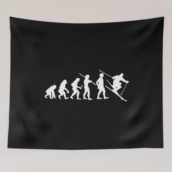 Item preview, Human Evolution Skiing Skier Ski designed and sold by losttribe.
