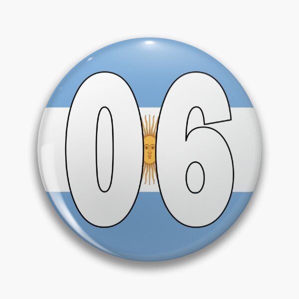 Item preview, Number 06 with Argentina flag on the background designed and sold by AllShirts21.