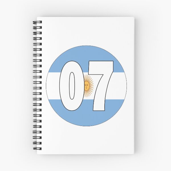 Item preview, Number 07 with Argentina flag on the background designed and sold by AllShirts21.