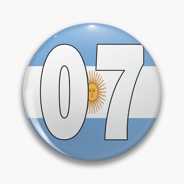 Item preview, Number 07 with Argentina flag on the background designed and sold by AllShirts21.