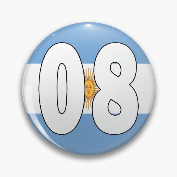 Item preview, Number 08 with Argentina flag on the background designed and sold by AllShirts21.
