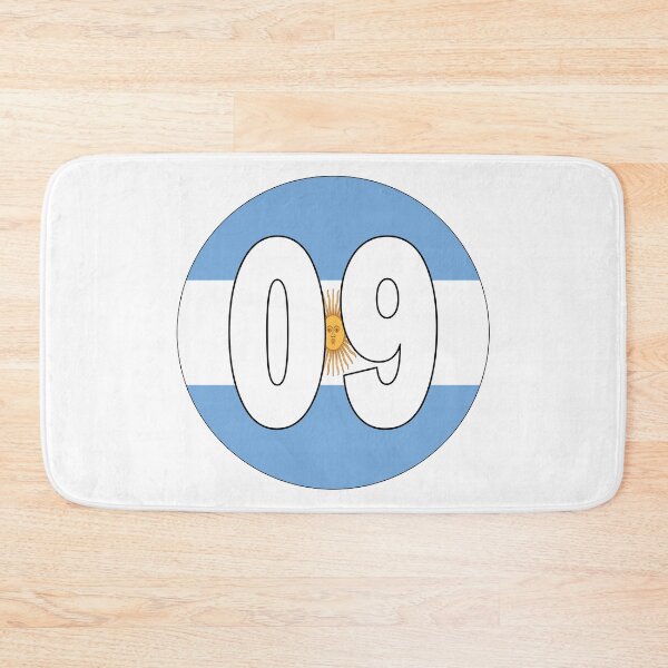 Item preview, Number 09 with Argentina flag on the background designed and sold by AllShirts21.