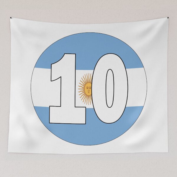Item preview, Number 10 with Argentina flag on the background designed and sold by AllShirts21.