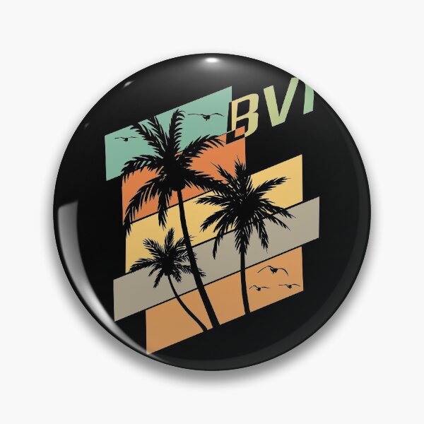 Item preview, BVI Retro Seagulls & Palm Trees Souvenir British Virgin Islands Design designed and sold by KoolMoDee.