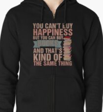 Books=Happiness Zipped Hoodie