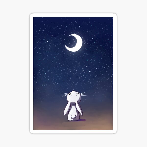 Moon Bunny Sticker