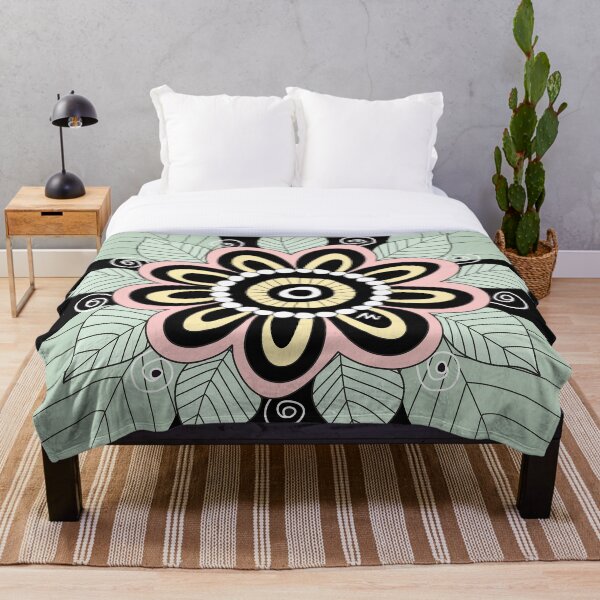 Aperçu de l'œuvre Fleur Mandala Namaste verte et rose créée et vendue par Miduart.