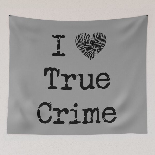 Item preview, I Love True Crime (Fingerprint heart) (black) designed and sold by CrimeLab.