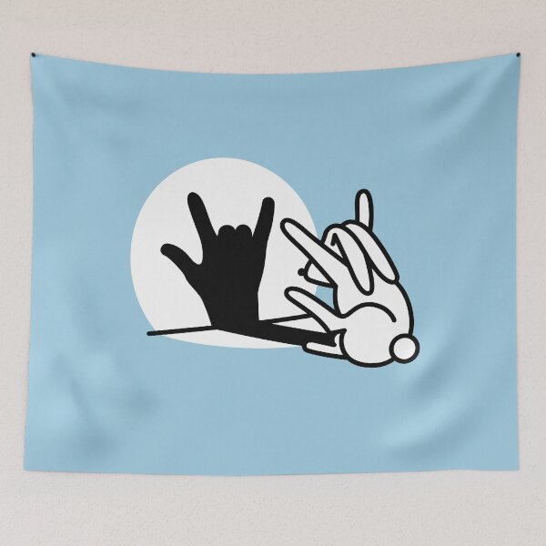 Item preview, Funny rabbit shadow hand I Love you ILY sign language  designed and sold by LaundryFactory.