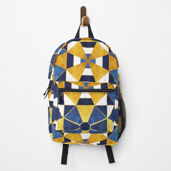 Item preview, Kaleidoscope geometric shapes // gold and blue designed and sold by SelmaCardoso.