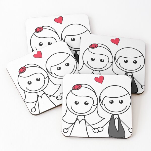 Item preview, Stick Figure Couple Wedding designed and sold by vallustration.