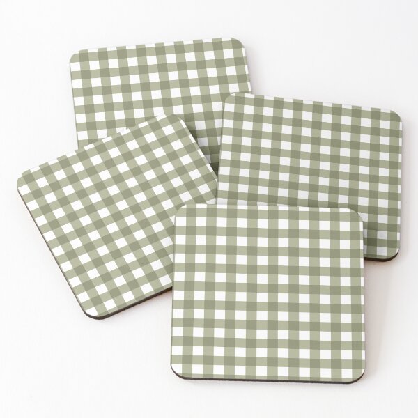 Item preview, Khaki Green & White Gingham Pattern  designed and sold by DirtyAngelFace Shop.