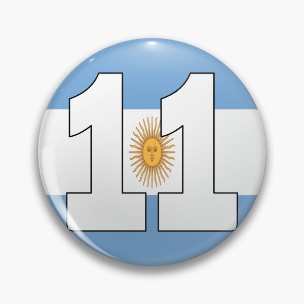 Item preview, Number 11 with Argentina flag on the background designed and sold by AllShirts21.