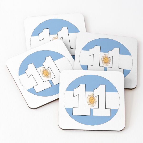 Item preview, Number 11 with Argentina flag on the background designed and sold by AllShirts21.