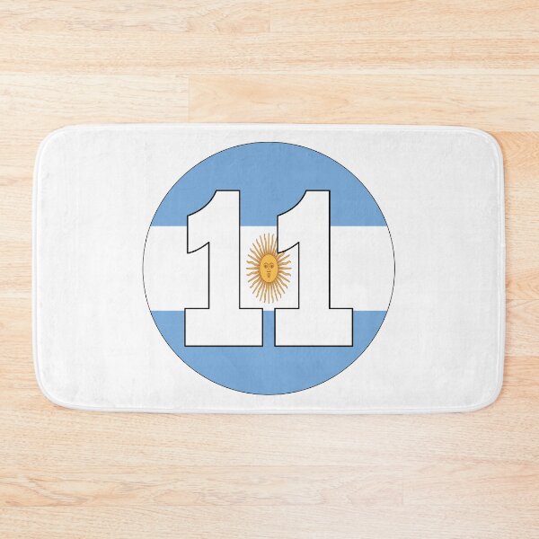 Item preview, Number 11 with Argentina flag on the background designed and sold by AllShirts21.
