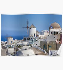 Oia, Santorini Windmills Poster