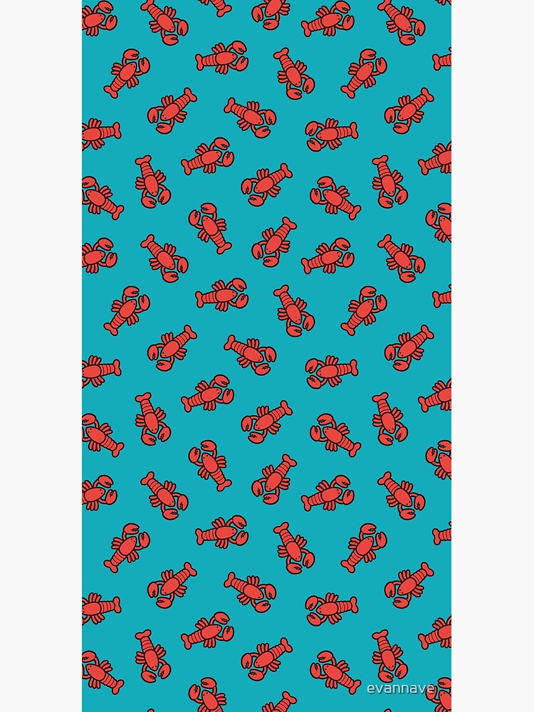 Lobsters Pattern on Turquoise Blue by evannave