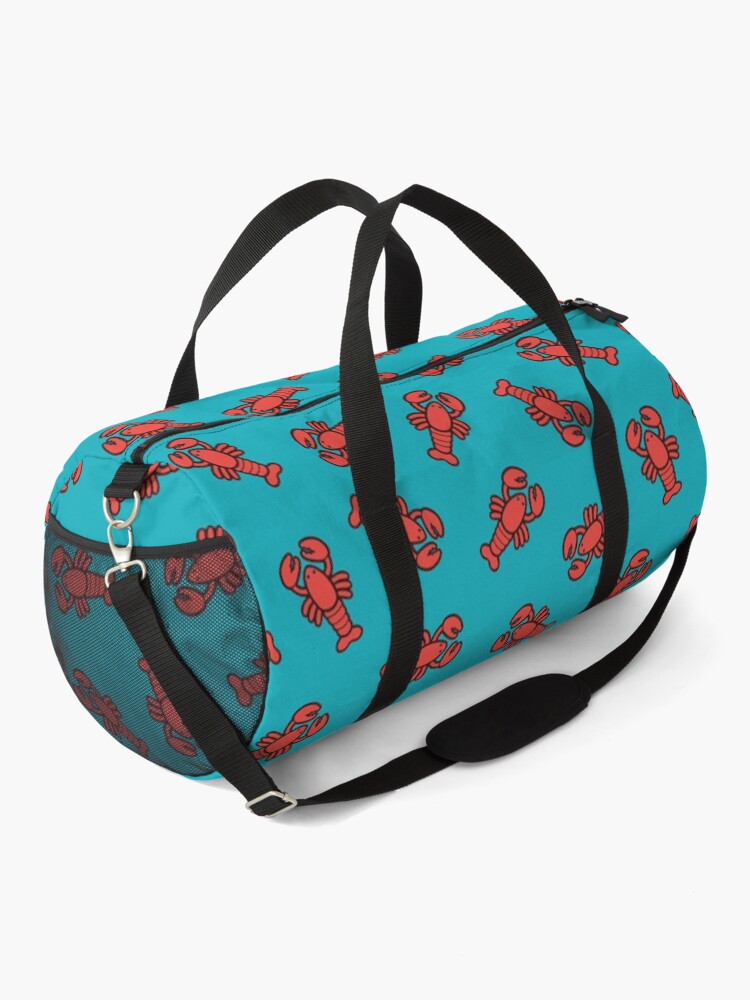 Alternate view of Lobsters Pattern on Turquoise Blue Duffle Bag