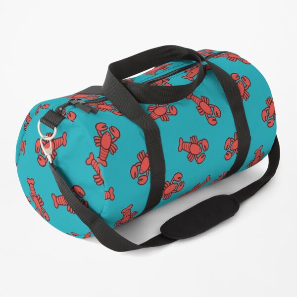 Lobsters Pattern on Turquoise Blue Duffle Bag