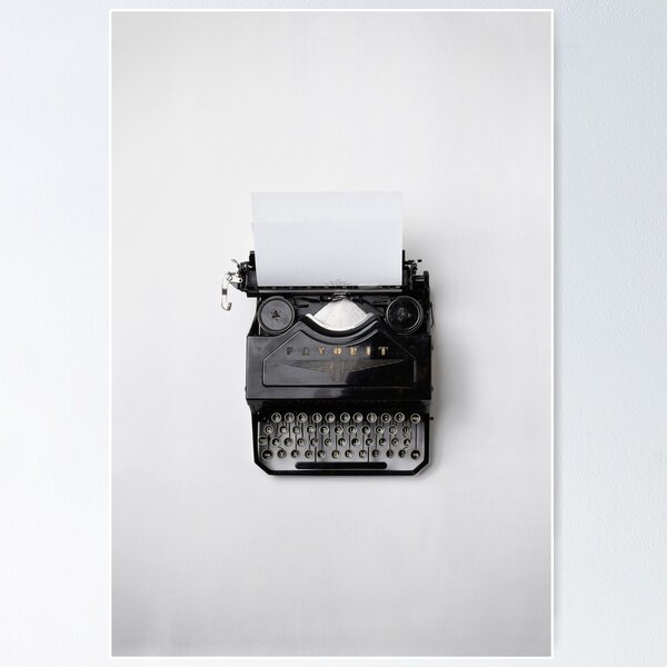 Item preview, Black fayorit typewriter with printer paper designed and sold by Bas Fellinger.