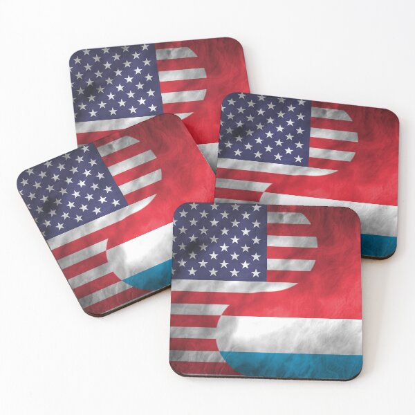 Item preview, USA and Luxembourg Dual Flag Yin Yang Combination designed and sold by ockshirts.