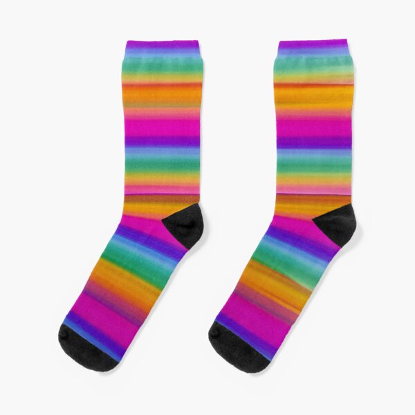 Rainbow Stripes Alcohol Inks Socks