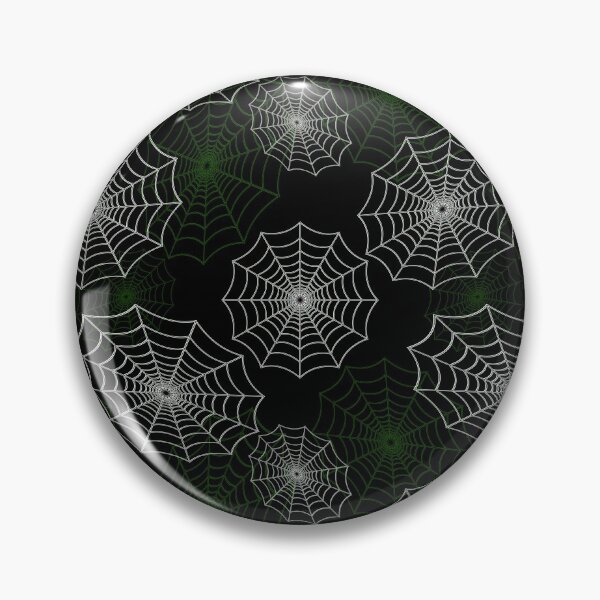 Item preview, Green and White Spider Web Cobweb Silk Halloween Pattern on Dark Black designed and sold by Creepyhollow.