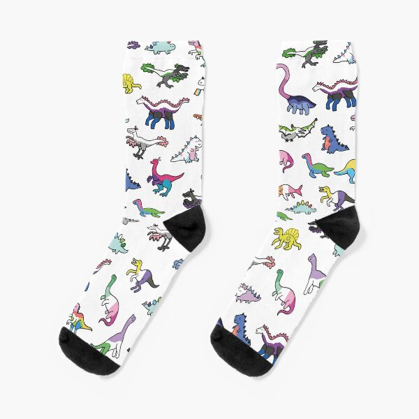 Kenji 4 Pair Pack Crew Socks In Winter Dino Design