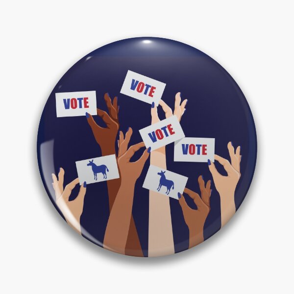 Item preview, Illustration of multicultural women voting Democratic. designed and sold by La Cartoonista.