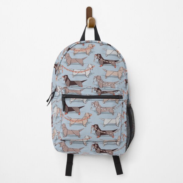 Item preview, Origami Dachshunds sausage dogs // pale blue background designed and sold by SelmaCardoso.