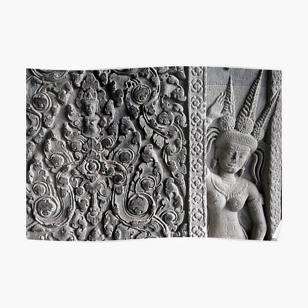 Bas-reliefs of Angkor Wat, Cambodia Poster