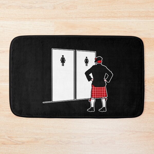 Aperçu de l'œuvre  Scottish Kilt portant Clansmen va aux toilettes. Un excellent cadeau pour les joueurs de cornemuse irlandaise et de Highland créée et vendue par LaundryFactory.