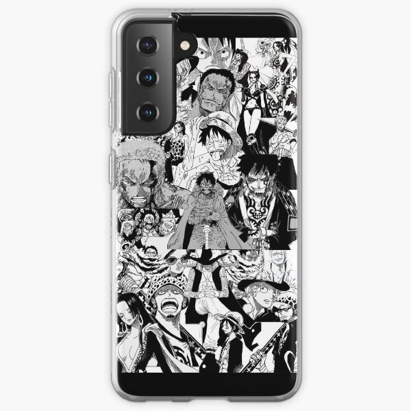 Collage de personnages Anime Badass One Piece Coque souple Samsung Galaxy