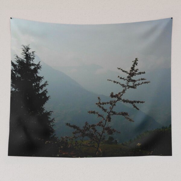 Item preview, Himalayan mountain peak pine tree forest designed and sold by PrakritiPrints.