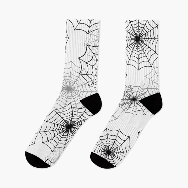 Item preview, Black Spider Web Cobweb Silk Pattern on White designed and sold by Creepyhollow.