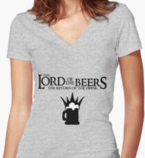Lord of the Beers - Return of the Drink Women's Fitted V-Neck T-Shirt