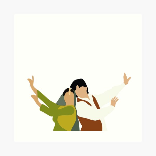 DDLJ Shah Rukh Khan and Kajol- Mehendi La Kage rakhna shot Art Print